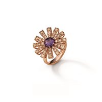 Ring Damiani Woman Margherita in Rose Gold Diamante Brown 0.35 Ct 20072763 - 20072763